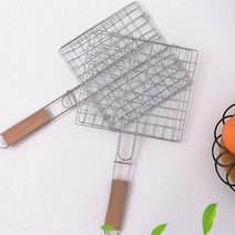 욜케이유 생선 구이 석쇠 미니 고기 바베큐 삽겹살 손잡이 양면 구이