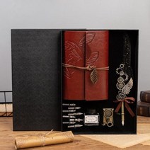 이카루 딥펜식 깃털 만년필 노트세트 5종 블랙, 상세페이지 참조, 상세페이지 참조, 상세페이지 참조