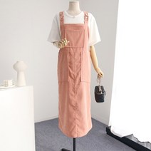 제인준 브로니 코듀로이 포켓 멜빵 원피스