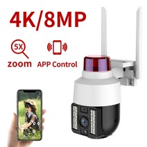 8mp 4k 속도 돔 무선 wifi 카메라 야외 카메라 5x 디지털 줌 ptz ip 카메라 5mp 오디오 cctv 감시 카메라 보안, 1080p 64g 카드