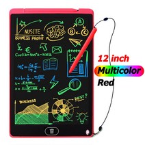 드로잉패드 웹툰그리기패드 그림용태블릿 12 인치 LCD 화면 쓰기 보드 그리기 태블릿 전자 필기 패드 장난, 한개옵션1, 08 Red 12in color