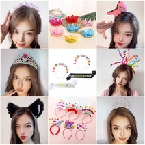 [피앤비유니티]생일 왕관 티아라 하트큐빅, 옐로우