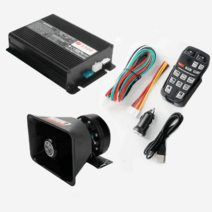 중장비 렉카차 싸이렌앰프 차량용앰프 구급차 사이렌, 검정색 전면 스피커 1개가 있는 600W