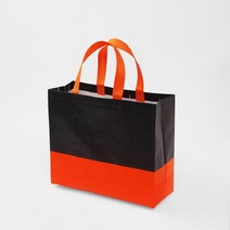 투톤 부직포 가방 4P세트 32X28CM 블랙오렌지 선물 포장 쇼핑백 회사 쇼핑백