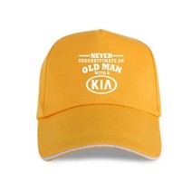 새로운 KIA Motors 결코 노인을 과소 평가하지 마십시오 Mens 야구 모자 크기 S - 5XL 검정, [12] P-Yellow