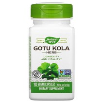 Natures Way Gotu Kola Herb 고투 콜라 허브 950 mg 100 베지캡슐, 1개, 기본