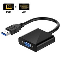 노트북외장그래픽카드 VGA 어댑터 케이블에 EastVita USB 3.0 PC 노트북 Windows 7/8/10 용 외부 그래픽 카, 01 black_01 0.13M