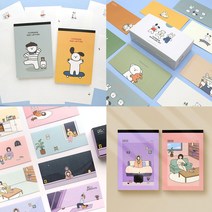 핑크풋 귀여운 꼬망 패드 편지지 1+1 외 21종 봉투 편지 카드 용돈봉투 모음, 12_꼬망카드set