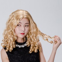 할로윈파티 금발가발 중세 웨이브머리 의상소품, C, C07.금발웨이브가발