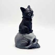 베이킹틀 실리콘 몰드 매직 고양이 해골 diy 양초 수지 석고 할로윈 장식 도구, 한개옵션0