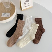 다나와양말 프릴레이스양말 데일리 꽈베기 패션 긴목양말 삭스