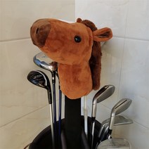 리틀 호스 골프 드라이버 헤드 커버 플러시 동물 460cc 클럽 우드, 02 brown