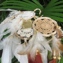 모이코 발리소품 미니 사이즈 드림캐쳐 마크라메 자개 차량용 좋은꿈 예쁜꿈 지인선물, 6cm브라운