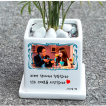꽃을담은사진 청화 액자 포토 메시지 화분, 3