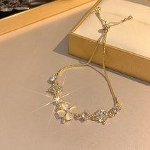 이쁜 쥬얼리 여성 네잎 가벼운 럭셔리 상감 지르콘 오팔 꽃잎 꽃 패션 트렌드 우아한 파티 선물