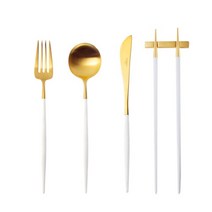 큐티폴 고아 화이트골드 디너 4종 1인조 세트, 단품없음