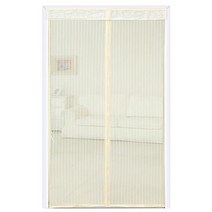 SKANDSALO 출입구 붙이는 모기장 방충망 방 문 창문 자석 자동 방충 커튼 문발 바란스 부착, 100x210+화이트+베이지골지망사