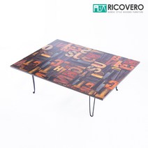 [리코베로]빈티지 다용도 접이식 패턴 테이블 800 6가지 타입, 알바벳