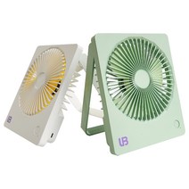 UB 충전식 코드프리 벽걸이 LED 미니 선풍기, 옐로우
