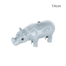 애견용품 강아지펜스 개 고양이 울타리 문 실내 야외 마당 투명 큰 빌딩 블록 식물 시리즈 액세서리 호환 대형 세트 어린이 아이 꽃 과일 음식 나무 교육 완구, [58] Rhinoceros