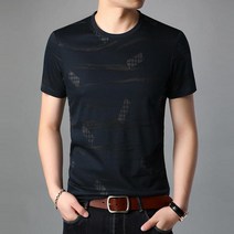 50대남자옷 아빠옷 아저씨 중년남성패션 라운드넥 반팔 여름 슬림