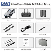 4K 입문용 완구용 레이싱 드론 2021 new s89 pro drone hd dual, 1-협력사, 4k 프로 2b