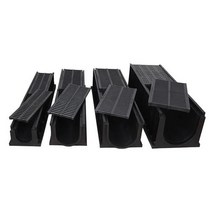 PE 배수로 빗물받이 측구 덮개 그레이팅 수로관 배수, U350X300X300  싱글싱크