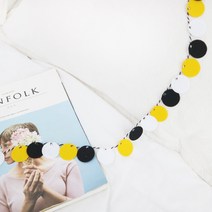 [오드바니] 컬러 펠트 가랜드, 7.에스닉(블랙+옐로우+화이트)