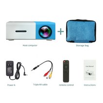 100인치tv 캠핑용 미니 빔 프로젝터 업소용 바닥 간판 lejiada yg300 루멘, 블루 플러스 백, 영국 플러그