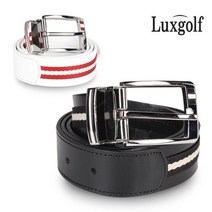 럭스골프 삼선 라인 캐쥬얼 가죽 벨트 LXA67, ONE SIZE, LXA67 블랙