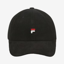 F로고 코듀로이 볼캡, BLACK