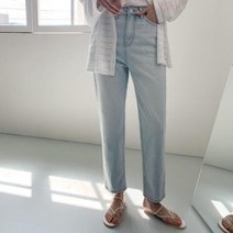 바보사랑 여자 와이드 일자 맘진 복고 빈티지 아이스 청바지.옷자락(무료배송)