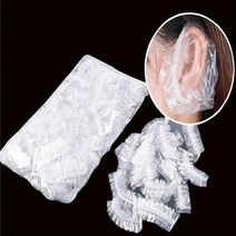 일회용 미용실 염색용 비닐 귀마개 귀커버 이어캡 헤어캡 100개 1세트 헤어 헤어샵 염색 염색귀마개, 이어캡 100매(투명)
