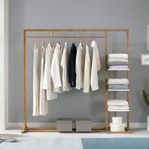 키모 원목 선반 수납 행거 1600 스탠드 옷걸이, HX-4423