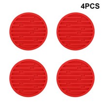 스탠드 전신거울 거실 및 침실 장식용 거울 홈인테리어 북유럽풍 벽 메이크업 4pcs 실리콘 컵 패드 미끄럼 절연 매트 음료 홀더 머그잔 홈 주방 액세서리 코스터, [02] Red
