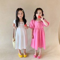 꽃노리 퍼프숄더 원피스 아동복 여자아동복 여아원피스 아동원피스 여아옷 키즈원피스 여름 유아원피스 유아동옷