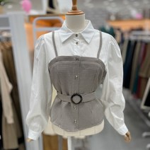 레코브 패턴뷔스티에벨트블라우스 LC31BXBL562BIV