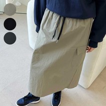 카고 롱스커트 여자 나일론 밴딩 치마 데이트 데일리 캐주얼 롱데님 레이스 면 a라인 롱플 플레어