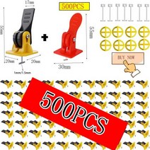 타일 레벨러 조절기 건설 도구 500 개 바닥 레벨링 시스템 클립 로케이터 스페이서 세트 도자기 벽 설치용, [03] Set 4  50pcs Leveler, Set 4  50pcs Leveler