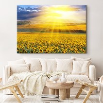 더 아트 컴퍼니 복을 부르는 재물운 금전운 풍수 황금해바라기그림 캔버스액자 43종 (1-16번), 3. 구름 해바라기밭