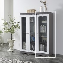 라인1300-400 장식장 진열장 틈새장 유리 양주 피큐어 인테리어, 그레이화이트