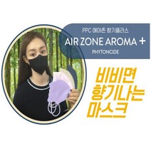 PPC 에어존 피톤치드 향 품은 마스크 귀 편한 브이 콧대 덴탈마스크 미세먼지(5개입), M, 블랙