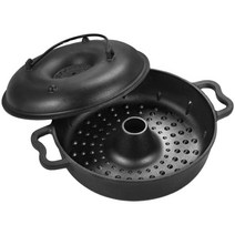 원형 군고구마통 무쇠 냄비 군고구마 군밤 구이 팬, 22 cm(배덩이형)