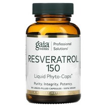 가이아 허브 프로페셔널 102681 레스베라트롤 150mg 50 액상 캡슐 프로fessional Solutions