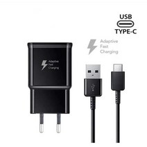 for 삼성전자 USB C타입 급속 여행용 핸드폰충전기 15W TA20, 1세트, 검정