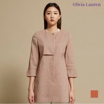 올리비아로렌 린넨체크 라운드 자켓_VOCFUWM3421_OR23