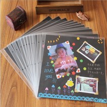 앨범추천 주수스티커 뮤지컬티켓북 일본식앨범 포토앨범제작 초음파앨범 사진앨범제작 16 인치 대형 나무 커버 사진 앨범 앨범 diy 수제 루스 리프 붙여 넣기 맞춤형 아기 애호가, 30 블랙 시트