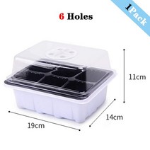 볍씨 모종 발아기 종자 이식기6/12 셀 씨앗 트레이 성장 상자 보육 냄비 묘목 초보 발아 키트 통기성 밸브, 01 White 6 holes