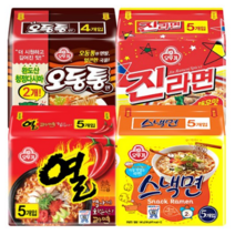 오뚜기 라면 실쏙팩 오진열스 1박스(오동통4+진매5+열라면5+스낵면5), 10세트