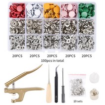 똑딱이 만능 802 단추 펀칭기 펀치기 가죽 스냅 패스너 키트 125mm 금속 단추 프레스 스터드 펜치 포함 의, 03 A08-0116S